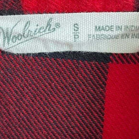 Woolrich Buffalo Check Flannel Button Front Long Sleeve Nightgown Black Red M - Picture 6 of 9